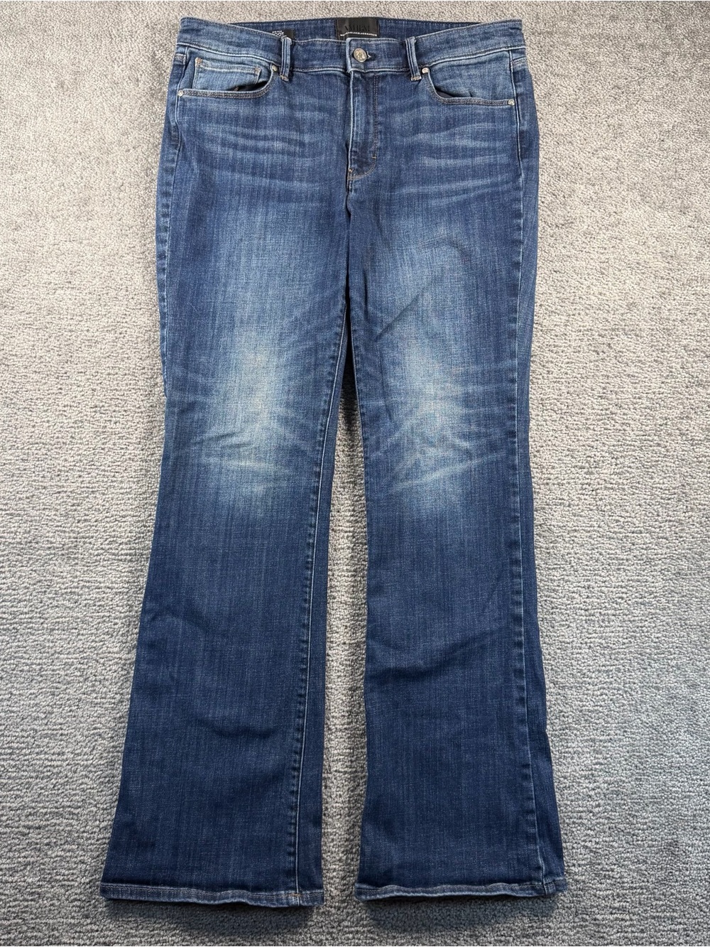 WHBM White House Black Market Mid Rise Boot Cut Jeans Size 12 Soft Stretch Dark